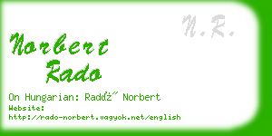 norbert rado business card